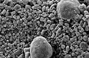 Carbon black pigment prior to being micronized with wet jet milling