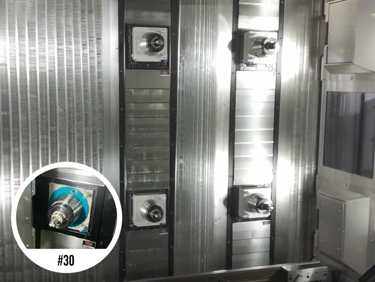 Simultaneous machining with 4 to 6 spindles #30 machining for gigacasting or mega cast parts