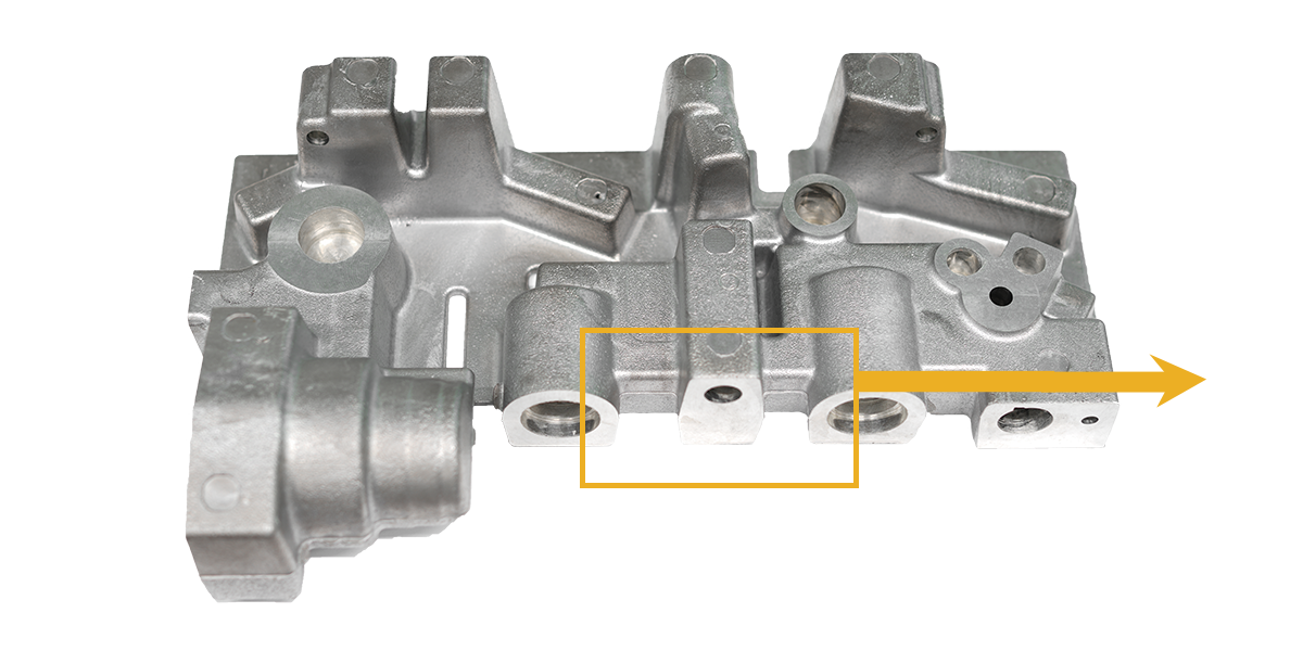 An examlple of parting line burrs from die cast parts